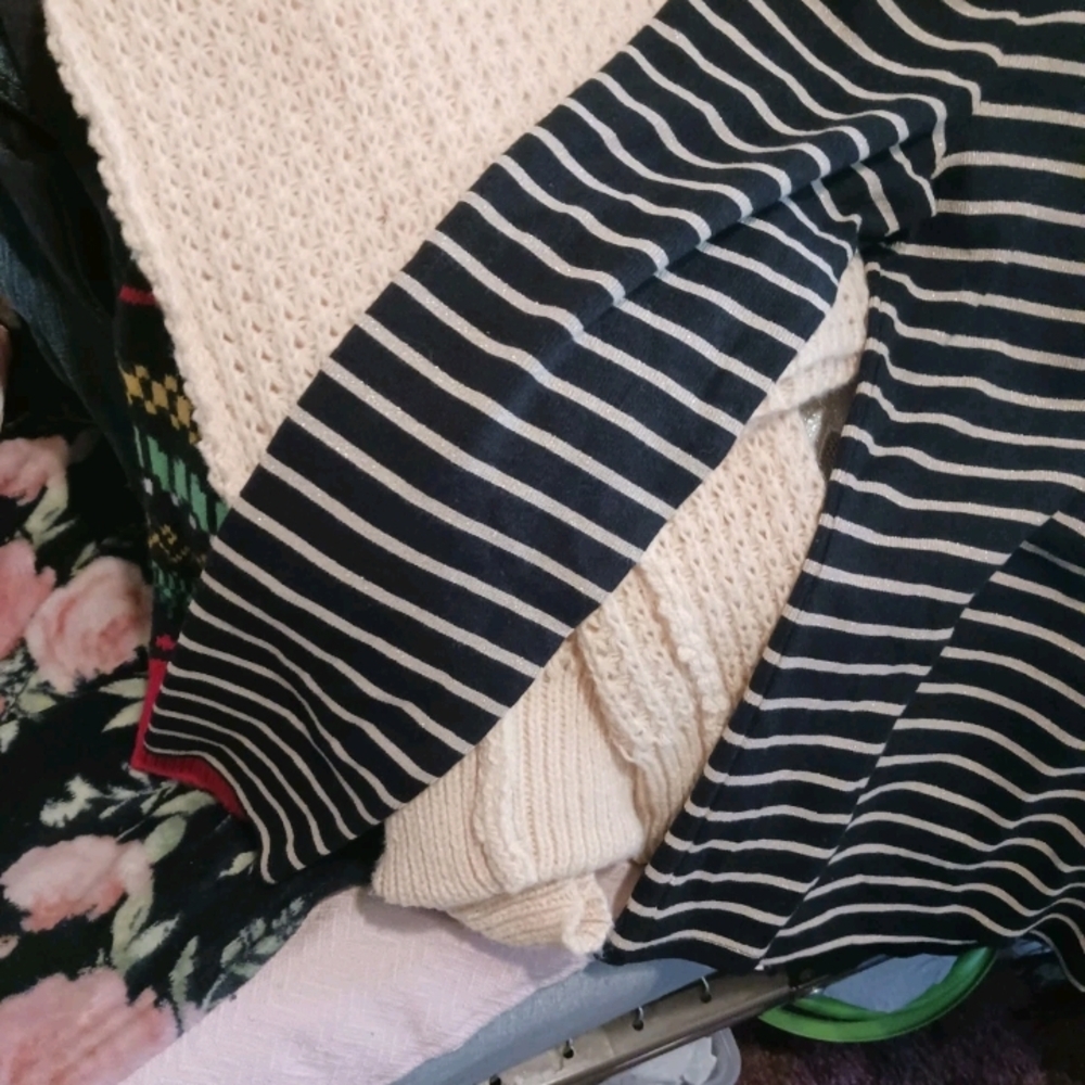 J. Crew Black and White Striped Turtleneck Sweater Ladies Size Large - Picture 2 of 4